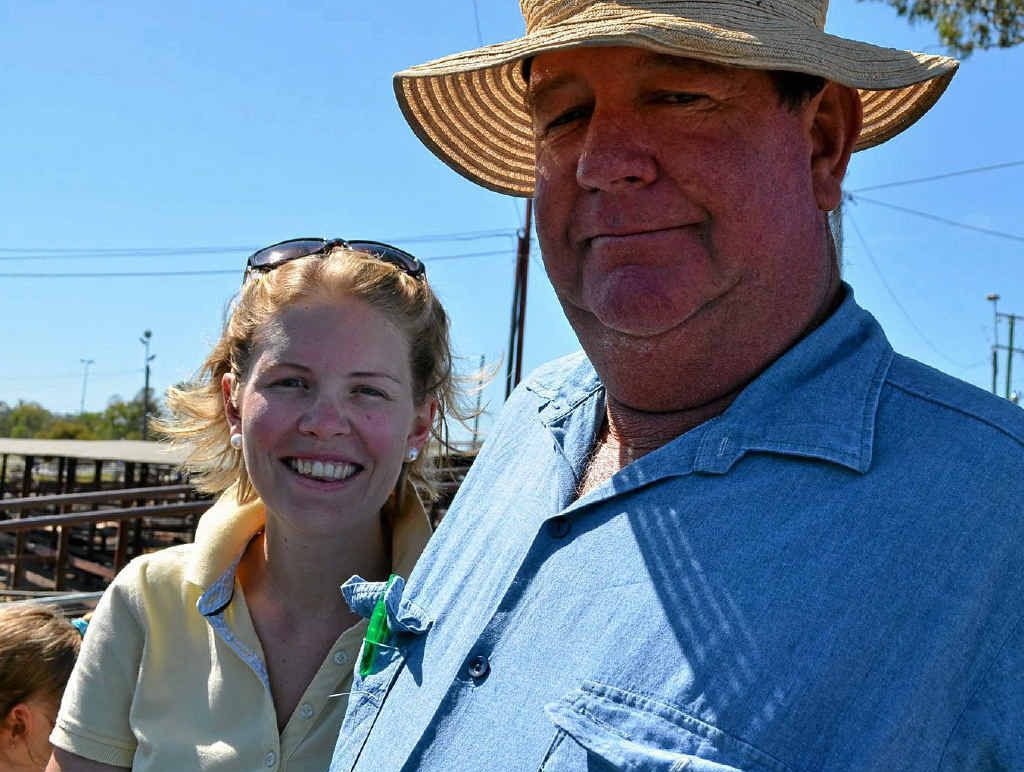 IN FROM THE WEST: Melanie Nowlan, from Killarney, caught up with her dad, Gerry Fitzpatrick, at last week’s Warwick cattle sale. IN FROM THE WEST: Melanie Nowlan, from Killarney, caught up with her dad, Gerry Fitzpatrick, at last week’s Warwick cattle sale.